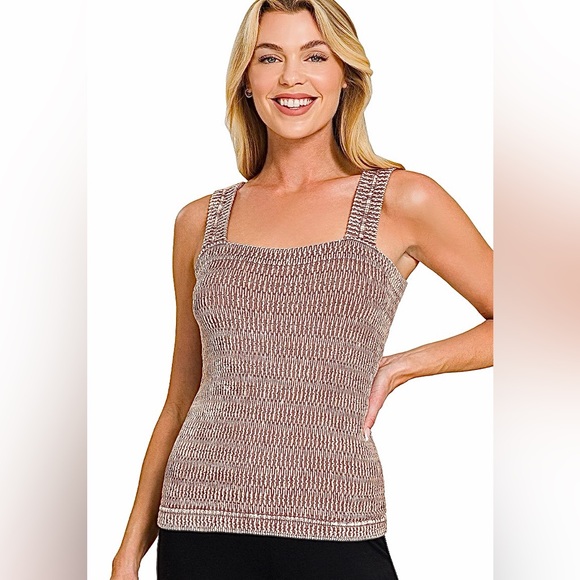 😉 👀 Zenana Seamless Winkle Stone Washed Tank Top - Winter 🌹 Rose - Picture 2 of 8